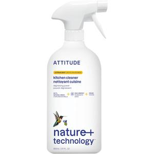 ATTITUDE Kitchen Cleaner Spray, EWG Verified, Powerful Degreaser, Cuts Grease & Grime, Plant-Based & Vegan, Citrus Zest Scent, 27.1 Fl Oz