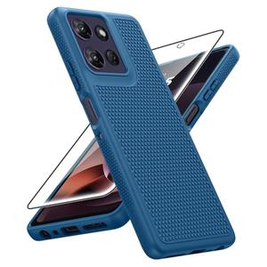 FNTCASE for Moto G-Power 2026 Case: Motorola Moto G Power 2025 Case 14FT Military Grade Drop Protection with Screen Protector Shockproof Anti-Slip Sweat-Resistant Matte TPU Daily Phone Cover (Blue)