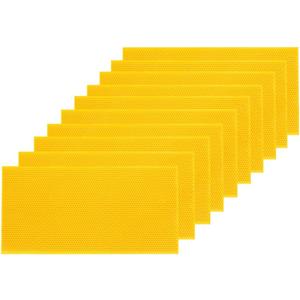 POLLIBEE Beehive Foundation Sheets, Natural Beeswax Coated Foundation Sheets, 8-1/2-Inch Deep Foundation for Beehive Frames (Yellow)
