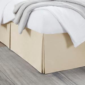 Nestl Cream Bed Skirt King Size - King Bed Skirt 14 Inch Drop - Brushed Microfiber Bed Skirts - Hotel Quality Pleated Bed Skirt - Shrinkage & Fade Resistant (05 - Beige Cream)