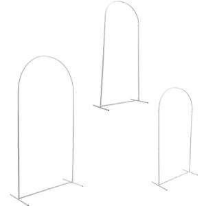 Metal Arch Backdrop Stand Set of 3, White Wedding Balloon Arch Stand, 7.2FT/6.6FT/5.9FT Arched Backdrop Frame for Birthday Party Graduation Ceremony Decoration