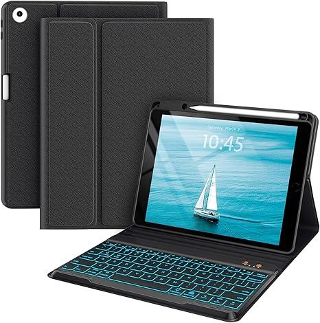 BLUTLOTUS Keyboard case for iPad 5th/6th Generation 2017/2018, 9.7 Inch iPad Air 2 Case, Removable Wireless Backlit Detachable Keyboard, Folio Smart Cover(Black)