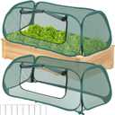 2Pack Garden Covers for Raised Beds, Pop Up Mesh Plant Covers for Outdoors, 30% Sunblock Plant Shade Tent, Crop Cage for Seedlings Vegetable Against Birds, Animals, with 8 Stakes (45"X22"X16")