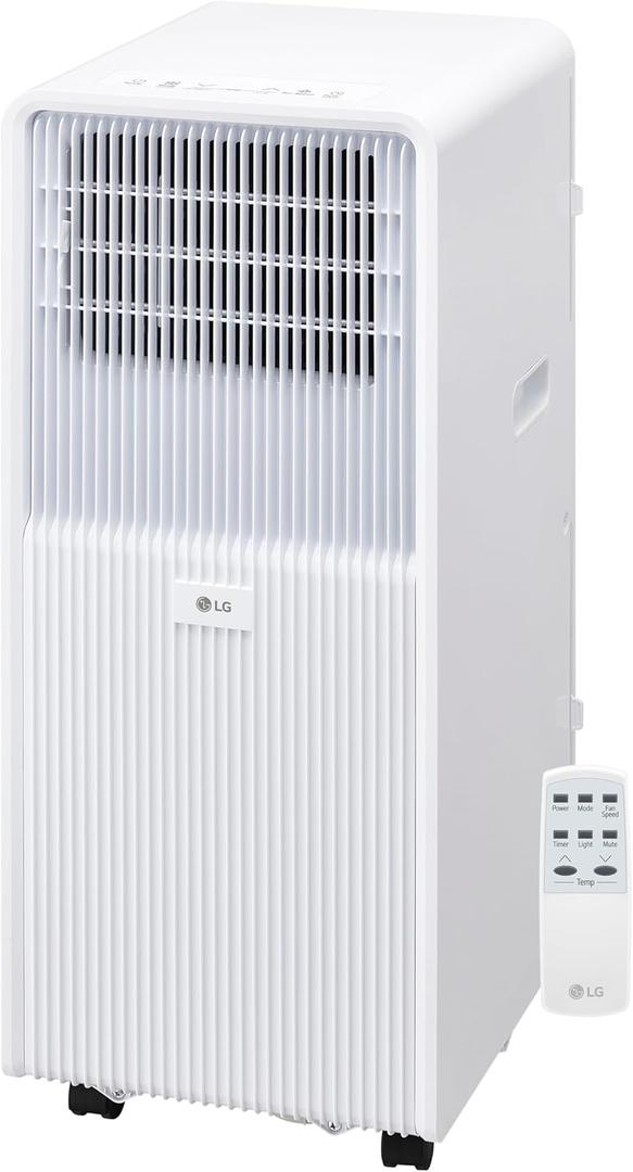 LG 8000 BTU (DOE) / (11000 ASHRAE) Portable Air Conditioner Cools 350 Sqft Easy Install, Remote Control, LCD Display, Washable Filter Eco-friendly AC Unit, White LP0825WFR