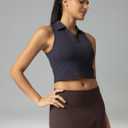 Colorfulkoala Women's Polo Tank, Slim‑Fit Sleeveless Golf Crop Top (L)