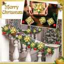 12 Pcs Christmas DIY Poinsettia Artificial Paper Flower Decor for Christmas Tree Ornaments Craft Wall 3D Paper Poinsettia Flower Wreath Decoration for Xmas Holiday Party(Gold)