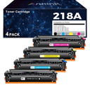 218A Toner Cartridges 4 Pack (with Chip) Compatible Replacement for HP 218 A W2180A 218X W2180X Work with Color Laserjet Pro 3201dw MFP 3301fdw 3301sdw 3301cdw Printer (Black Cyan Yellow Magenta)