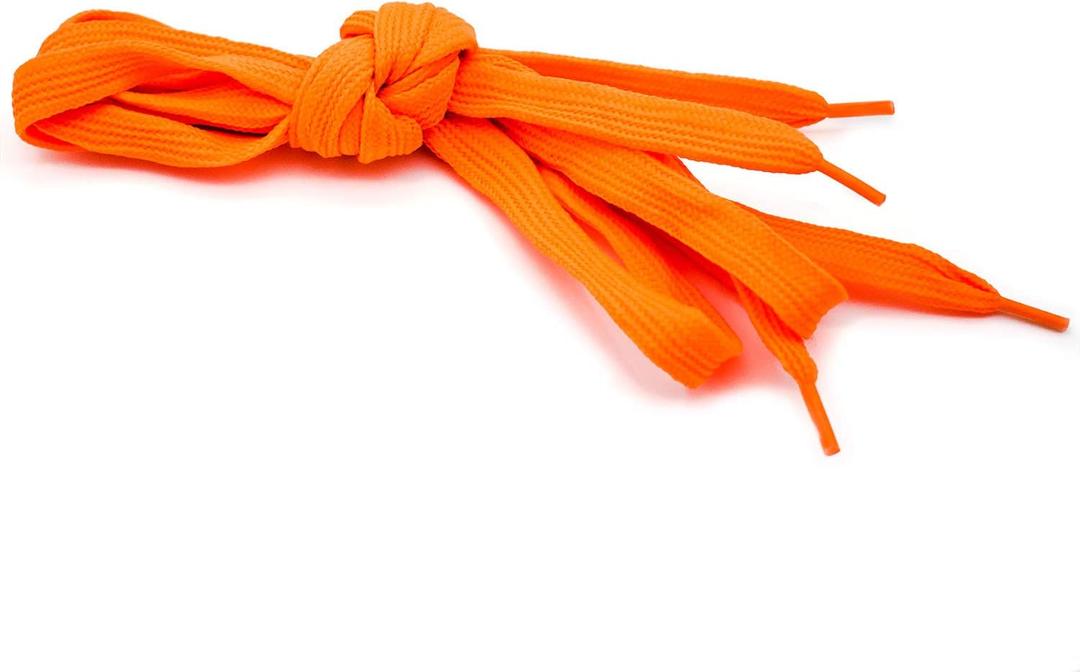 2 x Neon Shoe Laces Bright, 44 inch long (Neon Orange) (Orange)