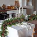 6 FT Christmas Cedar Garlands Decoration Realistic Cedar Greenery with Pine Cone Bell Garlands and Velvet Bows Christmas Holiday Decor for Xmas Holiday Mantle Fireplace Table Wall