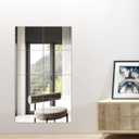 Ruomeng Full Length Wall Mirror Tiles - 12" x 10" x 8Pcs Frameless Full Body Mirror Tiles Wall Mounted Mirror for Home Gym Vanity Bedroom, Living Room