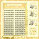 Short Lash Clusters Natural Cluster Eyelash Extensions 8-10-12MM Clear Band Cluster Lashes Extensions Wispy Individual Lashes CC-Curly Eyelash Clusters Pestaas Postizas Naturales 144Pcs DIY Lashes