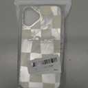 Compact for iPhone 16 Plus Case Shiny Silver Larger Checkered Design Phone Case, Cute Trendy Soft Slim TPU Shockproof Protective Cover for Women Girls Aesthetic Glitter, White