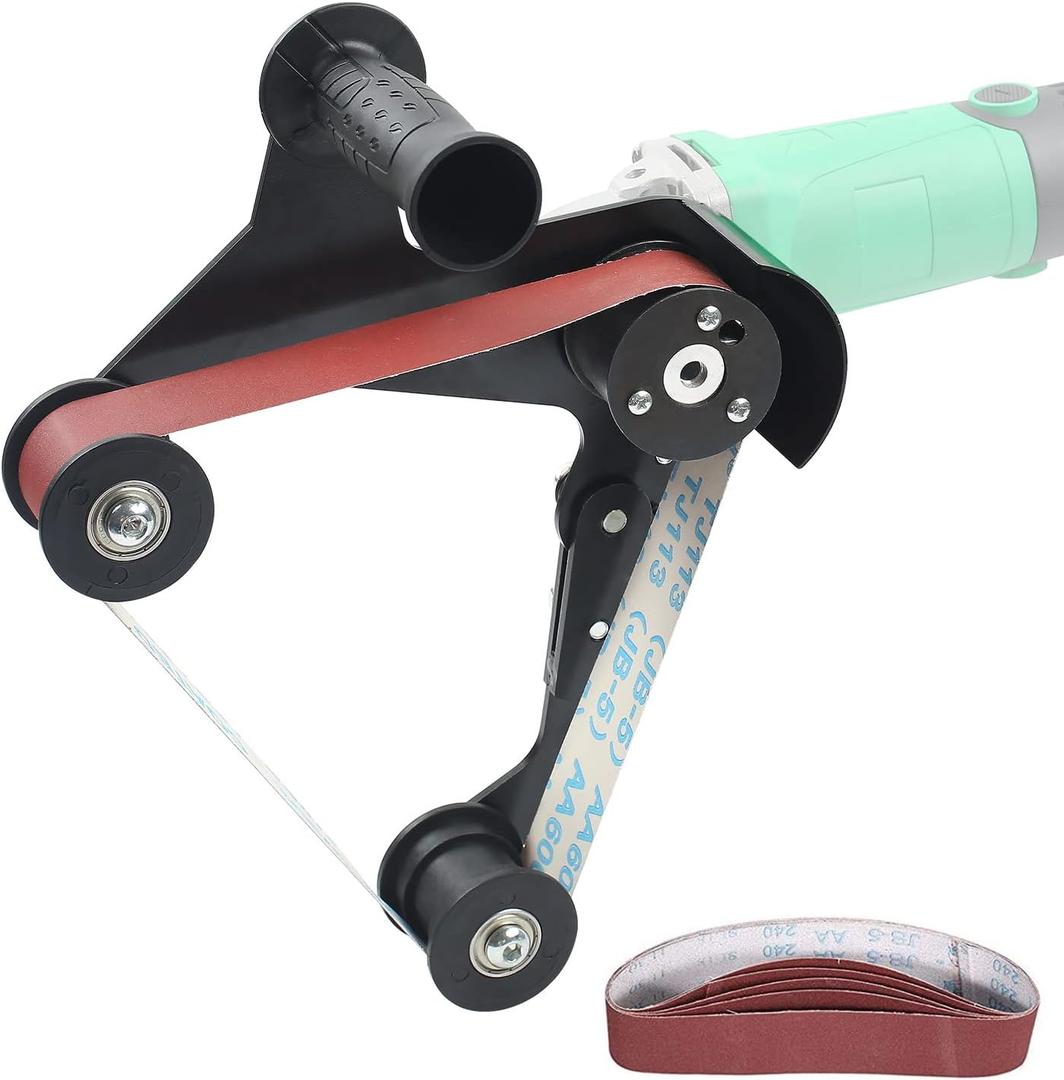 Angle Grinder Belt Sander Adapter, US 5/8-11 Thread Pipe or Tube Sanding, 1.68" Maximum Shield Mount, Polishing Tool for Rust Removal and Woodworking (For 20/40mm Belt)