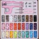 Plastic Snap Fastener Kit, Plastic and Metal Snap Buttons with Snaps Pliers Set, 270 Sets Resin and Metal Snap Buttons for Sewing and Crafting (Pink)