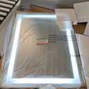 TETOTE 20 x 28 Bathroom LED Mirror Brushed Gold Metal Frame Frontlit & Backlit Vanity Mirror Anti-Fog Stepless Dimmable 3 Colors White/Warm/Natural Vanity with Lights Wall-Mounted