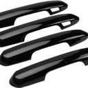 Exterior Door Handle Cover Compatible for 2019-2022 2023 2024 2025 Toyota Rav4 Accessories for Highlander 2024 2023 2022-2020 Handle Protectors with 4 Holes fo Auto Sensors (Glossy Black)