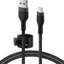 Belkin BoostCharge Pro Flex Braided USB-C to USB-A (2M/6.6ft) Fast Charging Cable USB-IF Certified for iPhone 16, iPhone 16 Pro, iPad Pro, Galaxy S25, S24, Pixel, Nintendo Switch 2 & More - Black
