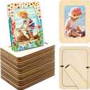 RYKOMO 30 Pack Wooden Picture Frames for Crafts, Wooden Frames for 4 x 6 Photos, Unfinished Wood Frame for Valentine's Day New Year Gift Party Decorate DIY Art Projects, Father's Day, Mother's Day Gift
