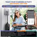 AIMILER Level 1/2 Tesla Charger(WiFi APP/Plug-Play), 16A, 25ft Cable ETL Certified, 240V NEMA 6-20P Plug & 110V 5-15P Adapter, NACS Connector, Portable Electric Car EV Charger (Black)
