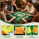 ZWFCGMMBC 4 Pcs Mahjong Tile Shufflers with Printed Mahjong Rules  Manual Mahjong Mixer & Shuffle Cards for Beginners, Durable Mahjong Gift Accessories SetYellow and Orange