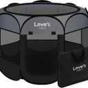 Love's cabin Pet Puppy Dog Playpen, Small Dog Tent Crates Cage Indoor/Outdoor, Portable Playpen for Cat, Foldable Pop Up Dog Kennel Playpen with Carring Case, Removable Zipper Top, Dark Grey S