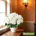Artificial Geraniums Flowers for Outdoors, 4 Bundles Fake Silk Flowers, UV Resistant, White, for Home Gardens Planter Patio Balcony Table Spring Decor