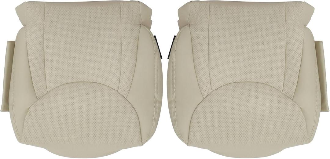 GXARTS Tan Front Driver and Passenger Side Bottom Replacement Perforated Leather Seat Cover Compatible with Lexus LS430 2001 2002 2003 2004 2005 2006