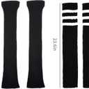 Thigh Highs Leg Warmers for Women Over Knee High Leg Warmer Crochet Long Socks, Free Size Fits Most Women And Girls (Black)