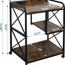 Printer Stand, Printer Table with Storage Shelf for Home Office, 23 x 18 Inch Large Home Printer Stand with Power Outlet USB Port, Printer Cart, PC Tower Stand, Vintage Brown