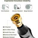 GLAHODEN Retractable Garden Hose Reel 1/2 in x 65 ft, 2025 Upgraded Dual Ratchet Lock UV & Freeze Protection Brass Seal Slow Retraction Anti-Tangle Hose 180Swivel Reinforced Scaffold Wall Mount