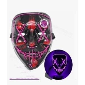 Quenny Halloween Glow Mask Black Terror LED Mask Ghost Face  Atmosphere Prop