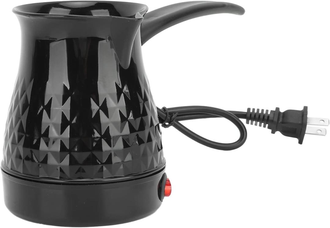 Coffee Maker, ABS Stainless Steel Electric Arabic, Greek & Turkish Coffee Pot, 600ml Even Heating Tea Maker Kettle with Removable & Anti Scald Handle for Greek Arabic Tea, Milk, Butter