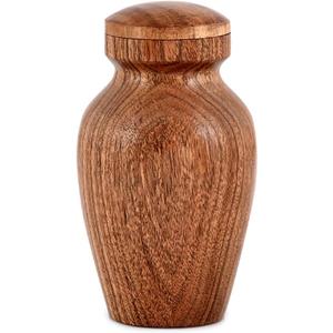 NIRMAN Acacia Wood Urns for Human Ashes - Beautiful Wood Urns for Adults (2.75" x 2.75" x 5")