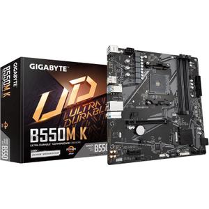 GIGABYTE B550M K Motherboard, Supports AMD AM4 Ryzen 5000 Processors, Micro-ATX, DDR4, Dual M.2, SATA 6Gb/s, Realtek GbE LAN, PCIe 4.0