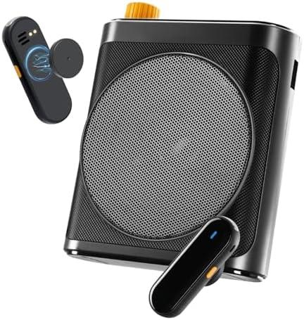 Voice Amplifier for Teachers with Wireless Magnetic Lavalier Microphone, Bluetooth Portable Rechargeable Speaker, 2 Mics for Classroom, Meetings, Speeches, Outdoor (Black)