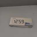 Peakeep Small Digital Alarm Clock Plug in for Bedrooms Bedside, Tiny Electric Clock Large Big Numbers Display with Battery Backup for Desk Table, 6 Dimmers, 5 Adjustable Alarm Volumes (Blue)