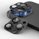 2 Packs Camera Lens Protector for iPhone 13 Pro Max/iPhone 13 Pro 9H Tempered Glass Camera Cover Lens Aluminum Alloy Metal matte Case, Scratch Resistant Case Friendly (Black, 13 Pro Max/Pro)