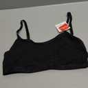 Hanes Women's Originals Supersoft String Bralette, Pullover Bra, Scoop Neckline (Medium, Black)