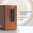 2026 Upgraded Passive Bookshelf Speakers 40W Hi-Fi Computer Speakers with Powerful Bass, Bluetooth/USB/RCA/AUX Inputs 2.0 Wooden PC/TV Speakers for Laptop, Turntable
