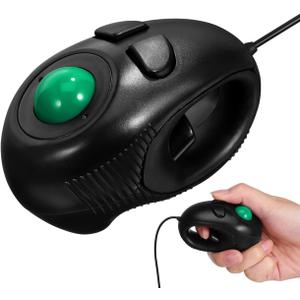 Gadpiparty Portable Handheld 4D Wired Mini Trackball Mouse Ergonomic Design for Comfortable Use Compatible with Windows and Laptops Black Color