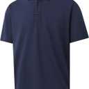 VEBOON Polo Shirts for Men Short Sleeve Athletic Performance Classic Regular Fit Golf Shirts (Blue, L)