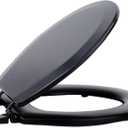 Standard Wood Toilet Seat, Black - 17 Inch - Fits All Standard Size Fixtures - Easy to Install Fantasia by Achim Home Decor