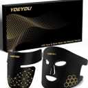 YOEYOU LED Face & Neck Beauty Mask, Red Light Therapy for Face & Neck, 4 Light Modes, Soft Silicone, 348 LEDs, Rechargeable Remote with Timer, Portable Cosmetic Skin Care Device for At-Home Glow