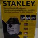 STANLEY SL18116 Wet/Dry Vacuum, 6 Gallon, 4 Horsepower, Stainless Steel Tank, 4.0 HP, Silver+Yellow