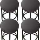 HFCNMY Stool Covers Round,4 Pack Stretch Round Bar Stool Covers Washable Bar Stool Seat Covers Stool Cushion Slipcover Elastic Bar Chair Covers for 13-18 Inch Chair (Drak Gray)