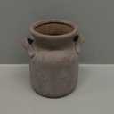 Quoowiit Ceramic Rustic Farmhouse Vase, Distressed Decorative Flower Vases for Home Decor, Ideal Shelf Decor, Boho Vase for Living Room Bedroom Kitchen Office Centerpiece Table Decorations (6 Inch-brown)