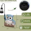 Garden Statues Owl with Solar LED Lantern, Resin Solar Garden Decor for Outside, Yard Decorations Outdoor for Patio, Porch, Balcony, Lawn Ornaments, House Warming Birthday Gifts for Mom Women Grandma (Jd-blue)