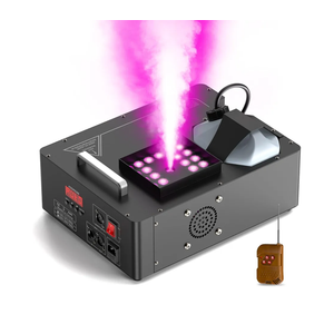1500W Fog Machine with Lights 24 RGB LED Stage Smoke Machine Vertical Halloween Smoke Machine DMX/Wireless/Manual Control 2.5 Liters with 20000 CFM for Wedding Christmas Party Outdoor Indoor