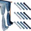 12 Pcs Cheesecloth Gauze Table Runners Boho Wedding Decor Rustic Sheer Runner for Wedding Table Bridal Shower Birthday Party Decorations(Gradient Blue,12 Pcs)
