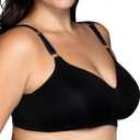 Vanity Fair Women's Full Coverage Beauty Back Smoothing Bra, 4-Way Stretch Fabric, Lightly Lined Cups up to DD (Black)